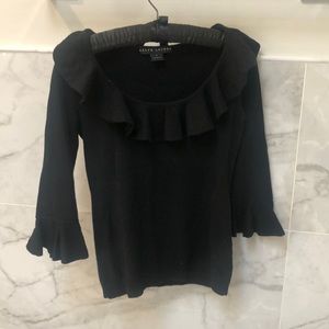 Ralph Lauren Cashmere ruffle sweater